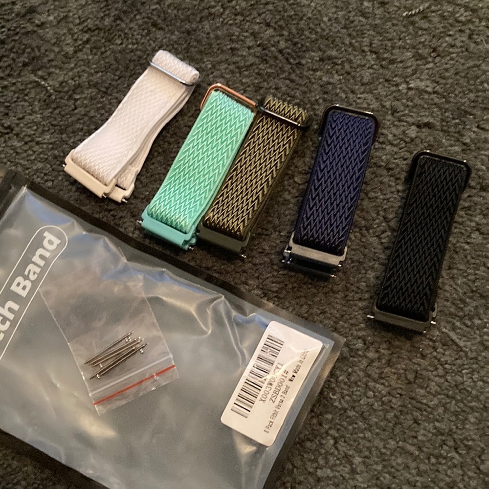 Fitbit Versa 2 Watch Bands Set - Black, Blue, Green, White